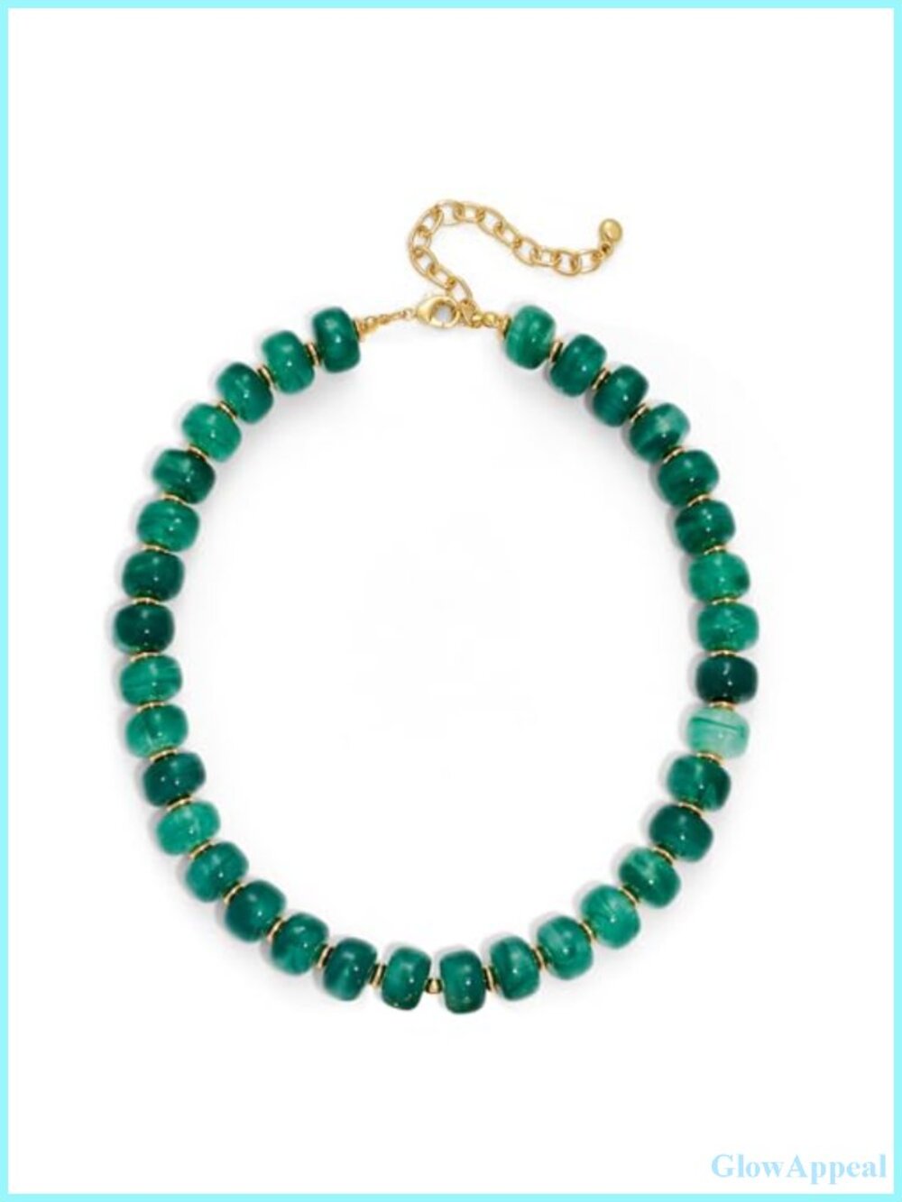 Handmade Resin Beaded Necklace Adjustable Lobster Clasp Collar for Women